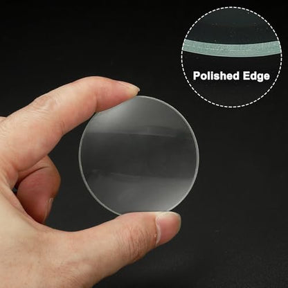 PATIKIL Convex Lens, 200mm Focal Length 50mm (1.97") Diameter Round Glass Magnifying Telescope Lens Trial Set Ground Edge for Lab Physics Class Optics, 4 Pcs - size: 200mm FL, 50mm Dia.