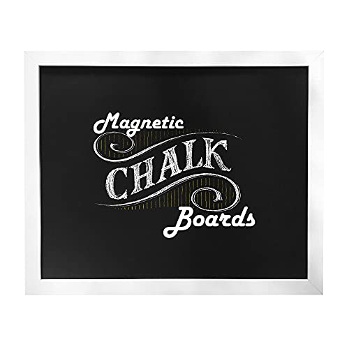 Loddie Doddie Framed Magnetic Chalk Board, Magnetic Board, White, 18" x 22" - color: White Frame, size: 18"W x 22"H