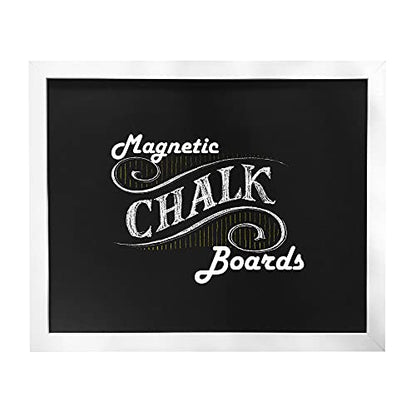 Loddie Doddie Framed Magnetic Chalk Board, Magnetic Board, White, 18" x 22" - color: White Frame, size: 18"W x 22"H