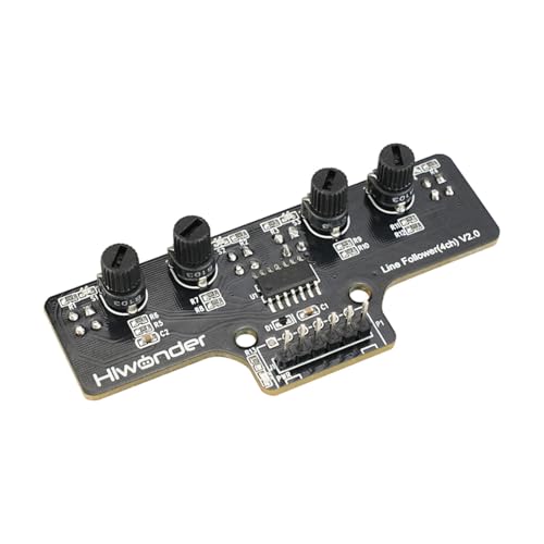 LewanSoul 4-Channel IR Line Tracking Sensor Module Obstacle Avoidance for Arduino/microbit/Scartch/STM32/RaspberryPi Robot Car Chassis DIY STEM Robotics Kit Parts, I2C Quad Knob Line Follower