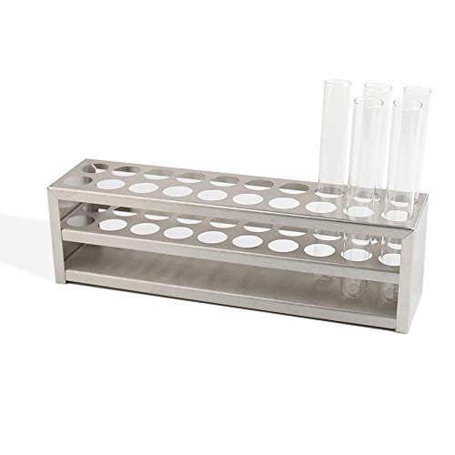 Tube Rack, Stainless Steel Material, 20Holes(2×10), Suitable for Tubes of Dia.≤21mm, TTR020-001 - style: 20 Holes, for Tubes of Dia.≤21mm