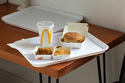 Aebeky Plastic Cafeteria Trays,Fast Food Serving Trays,13"X17",Set of 6(White) - color: White