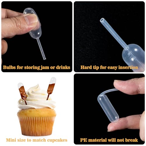 MAQIHAN 100 Plastic Pipette Droppers for Cupcakes - 4ml Disposable Pipettes