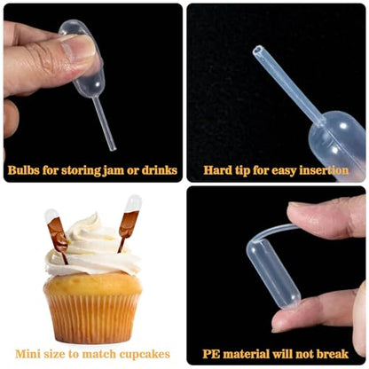MAQIHAN 50 Plastic Pipette Droppers for Cupcakes - 4ml Disposable Pipettes