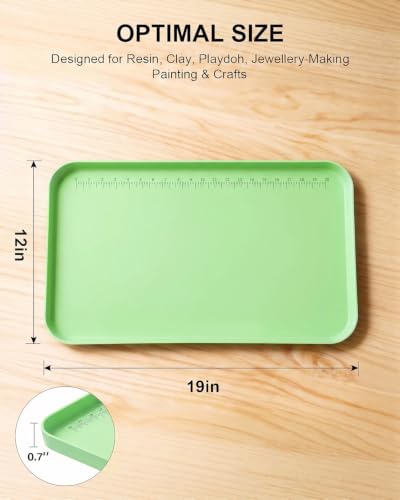Silicone Mats for Crafts, 12" x 19" Waterproof Non-Slip Playdoh Mat - color: Green, size: 19"x12"