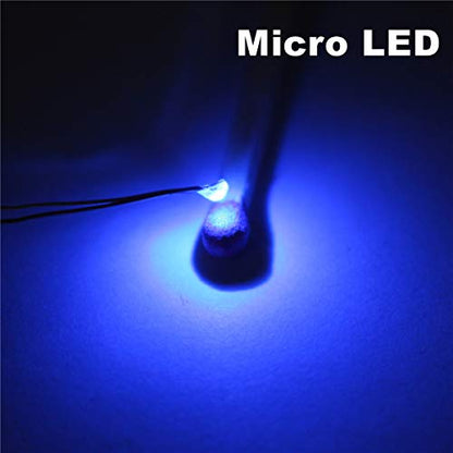 50pcs Pre-soldered Micro pico Litz Wired Leads Blue SMD Led 0603 + Muti-Resistor New - color: (3)Blue, size: 50pcs