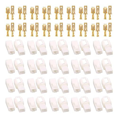 Hilitchi 6.3MM Electrical Automotive Wire Connectors Male Female Socket Plug Terminal for Motorcycle Car (2P-30Sets) - color: 2P-30Sets