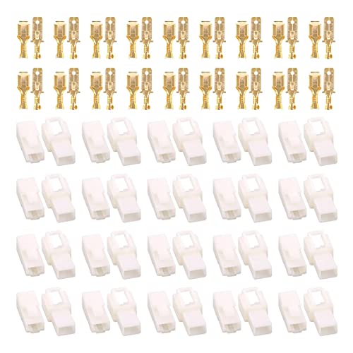 Hilitchi 6.3MM Electrical Automotive Wire Connectors Male Female Socket Plug Terminal for Motorcycle Car (2P-30Sets) - color: 2P-30Sets