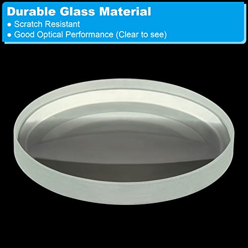 PATIKIL 8" (200mm) Focal Length Double Concave Lens, 2 Pack 50mm Diameter 5mm Height Glass Optically Polished Round Edges Lens for Physics Experiment, Clear - size: 20cm