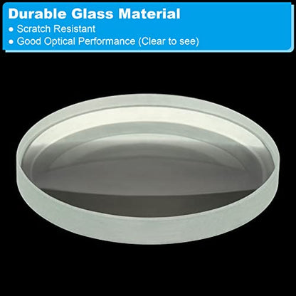PATIKIL 8" (200mm) Focal Length Double Concave Lens, 2 Pack 50mm Diameter 5mm Height Glass Optically Polished Round Edges Lens for Physics Experiment, Clear - size: 20cm