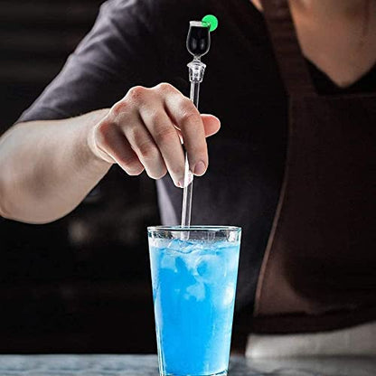Cocktail Swizzle Stirrer Sticks, Airlxf Pack of 10 Cocktail Mixing Spoons Colorful Acrylic Cocktail Drink Stirrer for Bars Cafes Restaurants Home Use (10)