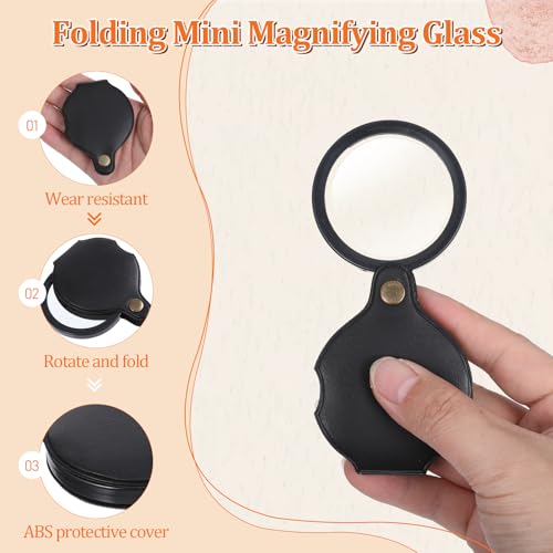 2 Pc 20X Pocket Magnifier Mini Portable Pocket Magnifier for Senior Student