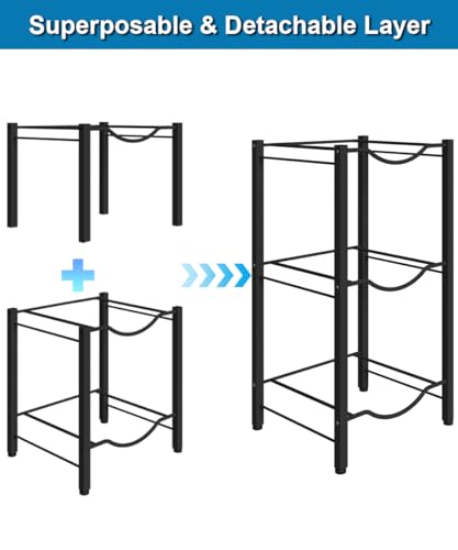 Mocomax 5 Gallon Water Jug Rack - 3 Tier Detachable Bottle Holder Storage Organizer Shelf, Heavy Duty Dispenser Stand for Kitchen, Office, Home, Black - style: 3-Tier