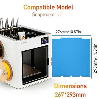 276x301mm Build Plate for Snapmaker U1 3D Printer Cool Plate - size: 276x301mm