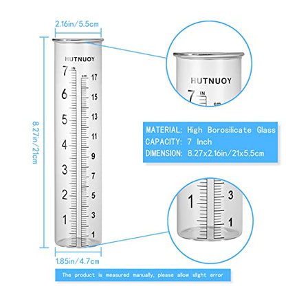 7" Capacity Rain Gauge Replacement Tube Glass for Outdoor Garden Yard Home, Lip Design, Best Rated, Easy to Read (1 Pcs) - size: 1Pcs Rain Gauge Replacement Tubes