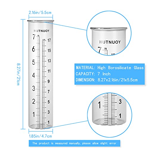 7" Capacity Rain Gauge Replacement Tube Glass for Outdoor Garden Yard Home, Lip Design, Best Rated, Easy to Read (1 Pcs) - size: 1Pcs Rain Gauge Replacement Tubes
