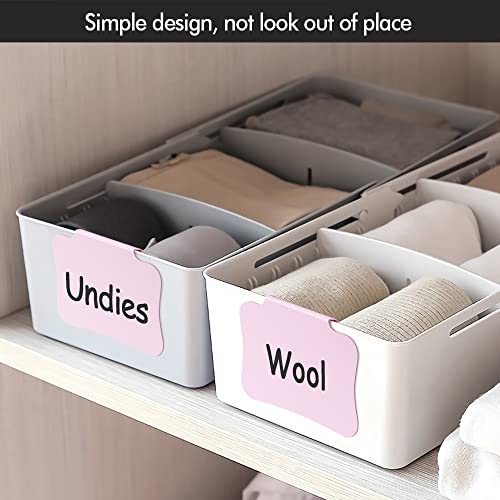 20PCS Basket Labels Clip On, Removable Plastic Bin for Storage Bins, Pantry Organization and Storage Hanging Tags for Basket Cube Box, in Pink - color: Pink-20pcs