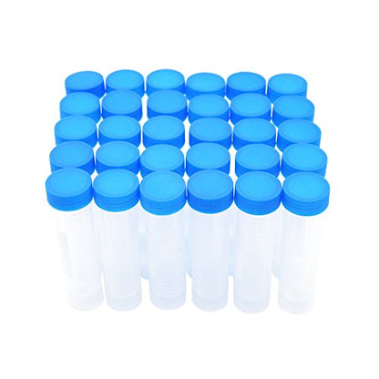 30Pcs 50ml Plastic Sample Bottle Vial Storage Container Tubes with Caps
