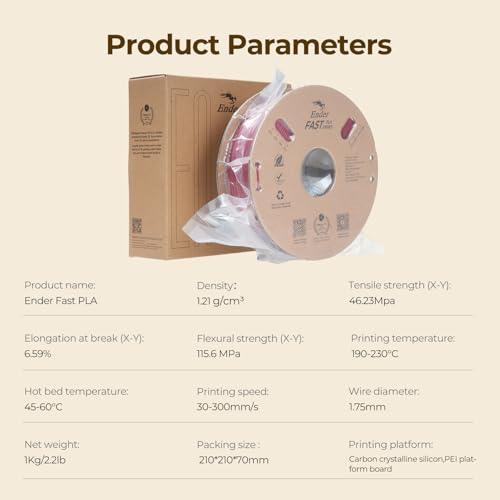 Creality Rapid PLA 3D Printer Filament, Pink, 1‑Pack, 1KG Total - color: Pink