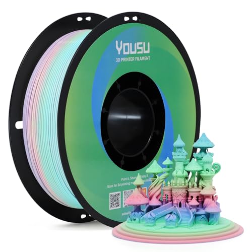 YOUSU Matte PLA Rainbow Macaron 1KG, Stable Extrusion, Color Switche Stable - color: 03-matte Macaron Rainbow, size: Matte PLA