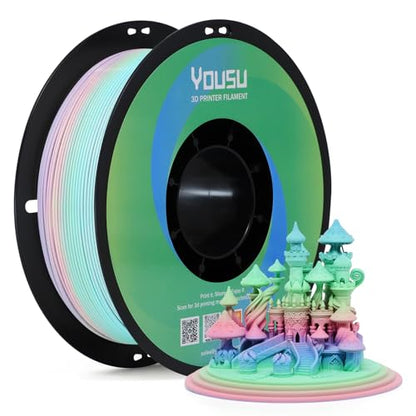 YOUSU Matte PLA Rainbow Macaron 1KG, Stable Extrusion, Color Switche Stable - color: 03-matte Macaron Rainbow, size: Matte PLA