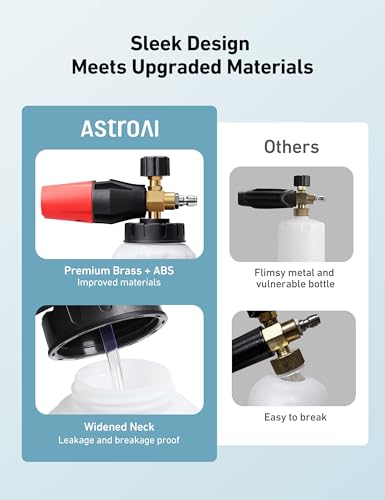 AstroAI Foam Cannon for Pressure Washer with 1/4" Quick Connect Plug, 1 L - size: 1 L Bottle,WITHOUT Tips