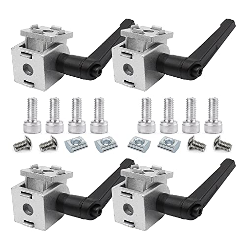 4 Sets 2020 Aluminum Extrusion Hardware Hinges Pivot Joint Brackets