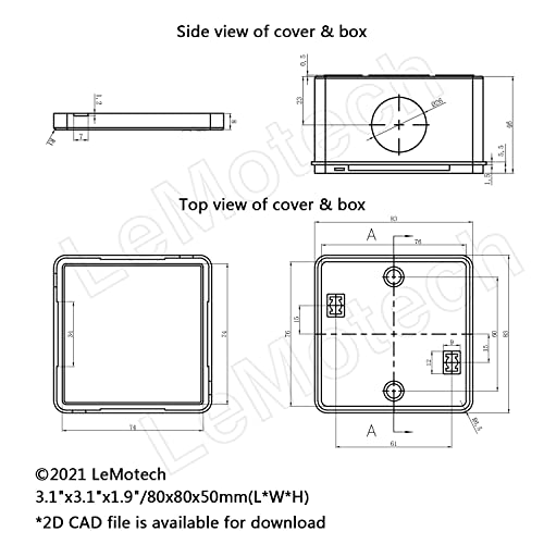 LeMotech Junction Box, ABS Plastic IP55 Water Resistant and Dustproof, Universal Electrical Enclosure, Outdoor and Indoor Project Box, Outer Size 3.1" x 3.1" x 1.9", White (Pack of 2) - size: 3.1" x 3.1" x 1.9" (2pc)