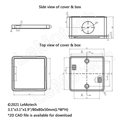 LeMotech Junction Box, ABS Plastic IP55 Water Resistant and Dustproof, Universal Electrical Enclosure, Outdoor and Indoor Project Box, Outer Size 3.1" x 3.1" x 1.9", White (Pack of 2) - size: 3.1" x 3.1" x 1.9" (2pc)