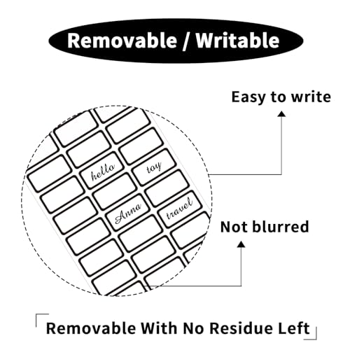 STARLIBOO Removable Labels, Blank Freezer Labels for Food Containers, 1x2 Inch Freezer Stickers/Waterproof Labels/ (Black Border, 360 Labels) - color: Black Border, size: 1*2 inch- 360 PCS