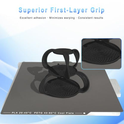 257x257mm Cool Build Plate for Bambu Lab A1 P1 P2 X1 Series Smooth High-Adhesion Spring Steel Magnetic Bed Plate - color: Cool Plate Grey, size: 257mm A1 XI P1