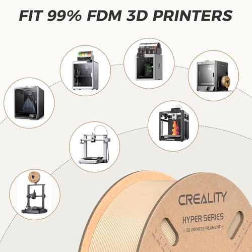 Official CREALITY Hyper PLA Filament 1.75mm, High Speed PLA 30-600mm/s Rapid 3D Printer Filament, Dimensional Accuracy +/-0.02mm, Stronger Toughness, Fit Most FDM 3D Printers，1KG(2.2lbs) Spool Skin - color: Skin
