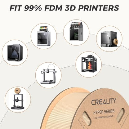 Official CREALITY Hyper PLA Filament 1.75mm, High Speed PLA 30-600mm/s Rapid 3D Printer Filament, Dimensional Accuracy +/-0.02mm, Stronger Toughness, Fit Most FDM 3D Printers，1KG(2.2lbs) Spool Skin - color: Skin