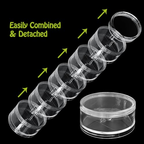 Luomorgo Stackable Clear Plastic Containers, 60ML, 5-Layer, 2 Sets - size: 60ML
