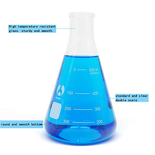 500ml Narrow Mouth Graduated Erlenmeyer Flasks 1 Pack - size: 500ml