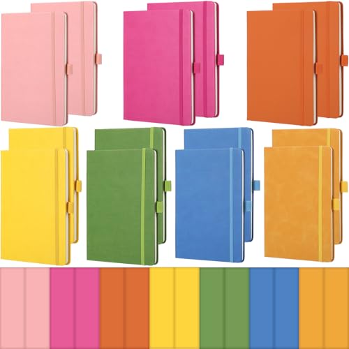 Laumoi 14 Pack Hardcover Lined Journal Notebooks Bulk,Fashion Color,A5 - color: Fashion Color, size: A5