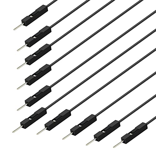 GELRHONR 10Pcs Wire 2 Pins Single Female to Dual Male Jumper for PC Motherboard Power Light-Emitting Diode Computer Case Switch Power Reset Buttons(Female to Dual Male Black) - color: Female to Dual Male Black