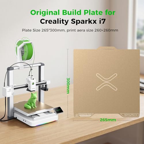 Creality SparkX i7 Build Plate Original 265x300mm Dual Side Textured PEI Bed Plate Spring Steel Magnetic 3D Printer Build Plate for Creality SparkX i7 - style: SparkX i7 Textured PEI (Dual-Sided)