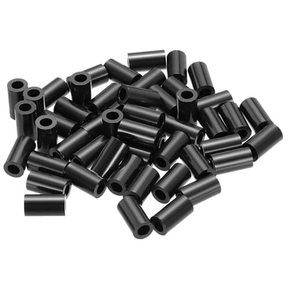 PATIKIL 50Pcs ABS Spacers 4mm ID, 7mm OD, 13mm Height Plastic Round Stud Spacer Black Nylon Washers Nut Unthreaded Rubber for M4 Screws Bolts Barrel - size: 4mm ID, 7mm OD, 13mm Height