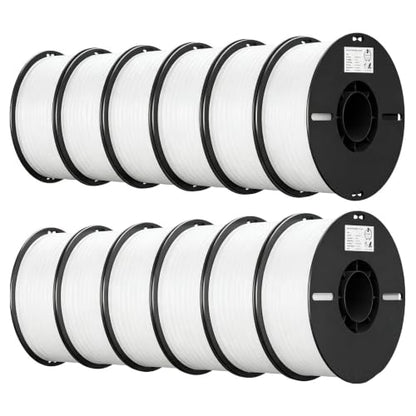 Creality PLA 3D Printer Filament 1.75mm 12KG, White, Toal 12-Pack - color: White*12 Pla, size: 12kg