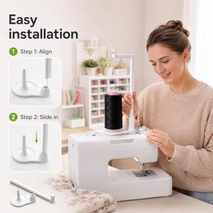 Large Capacity Thread Spool Stand, Thread Stand Spool Holder (White)