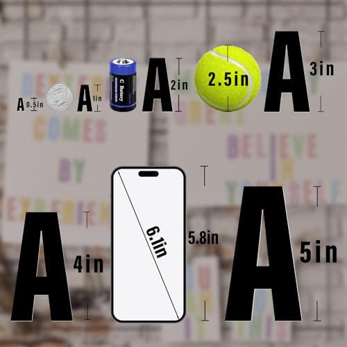 Letter Stickers,Mailbox Numbers,0.5 Inch Waterproof Vinyl Alphabet - color: Black, size: 0.5 Inch