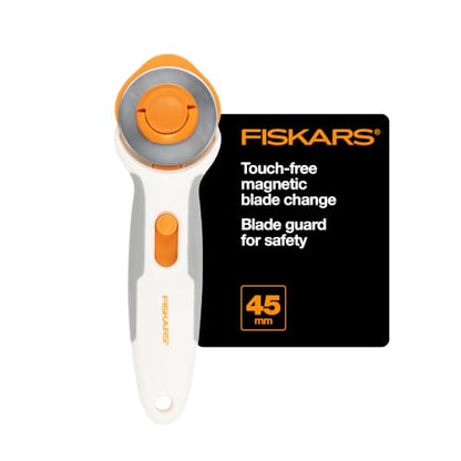 Fiskars 45mm Stick Titanium Easy-Change SoftGrip Rotary Cutter for Fabric - color: Stick, size: 45mm