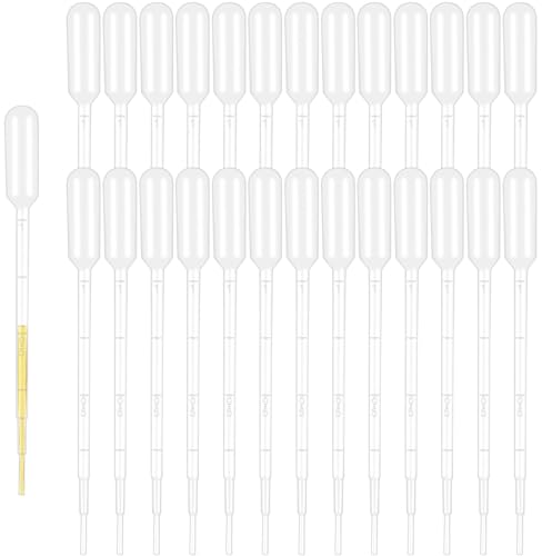 moveland 120PCS 1ML Premium Disposable Plastic Transfer Pipettes, Clear Graduated Eye Dropper for Essential Oils, Home Use, Science Class, Lab Experiments, DIY Art - size: 1ML