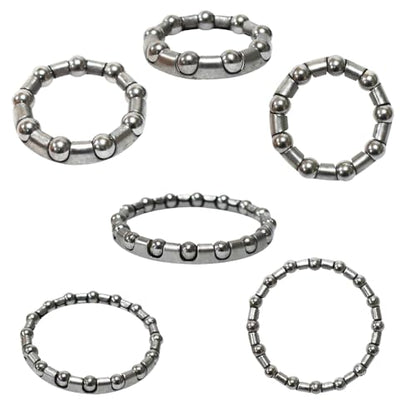 5 Sets Each 9 Sizes Bike Ball Bearing Headset Retainer Crank Caged Wheel 4mm to 8mm / 1/6” to 1/3“ Repair Accessories Silver