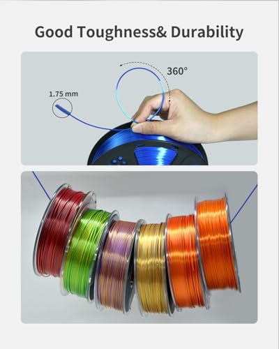 Silk PLA Filament 1.75mm, Metallic Shiny Royal Blue 3D Printer Filament, 1kg Spool (2.2lbs), Dimensional Accuracy +/- 0.02 mm, Vacuum Packaging - color: Silk Royal Blue