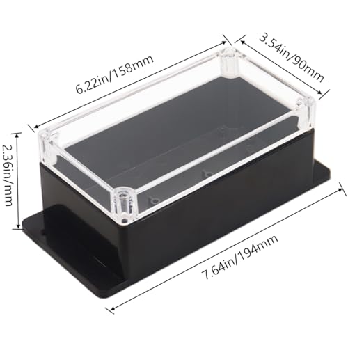 Junction Box IP65 Waterproof ABS Plastic Electrical Project Case Power Junction Boxes, Clear Cover Project Box with Fixed Ear 6.22x3.54x2.36 inch (158 x 90 x60 mm) - color: Clear, size: 6.22"x3.54"x2.36"
