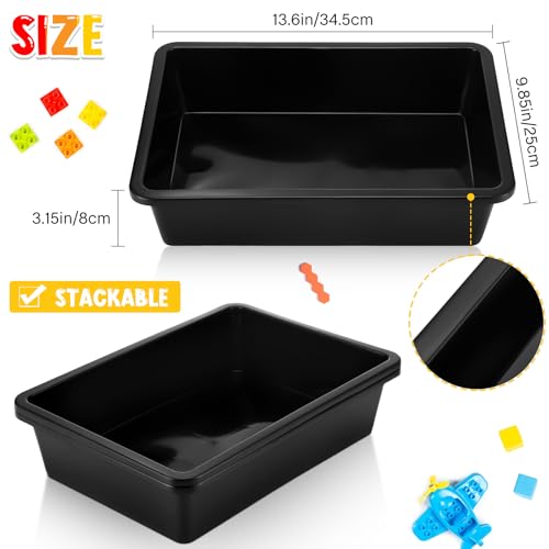 Hoteam 10 Pack Flat Bins Paper Trays,Black,13.78 X 9.84 X 3.15 Inch - color: Black, size: 13.78 x 9.84 x 3.15 Inch