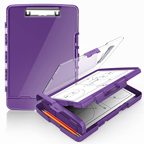 Sooez Original Clipboard with Dual Storage, Heavy Duty Clip Boards 8.5x11 - color: Purple