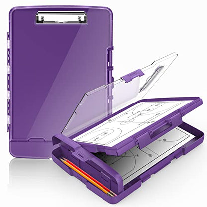 Sooez Original Clipboard with Dual Storage, Heavy Duty Clip Boards 8.5x11 - color: Purple